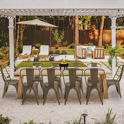 Furmax Metal Dining Chair Indoor Outdoor Use Stackable Classic Trattoria Chair Chic Dining Bistro Cafe Side Metal Chairs Set of 4 (Gun)